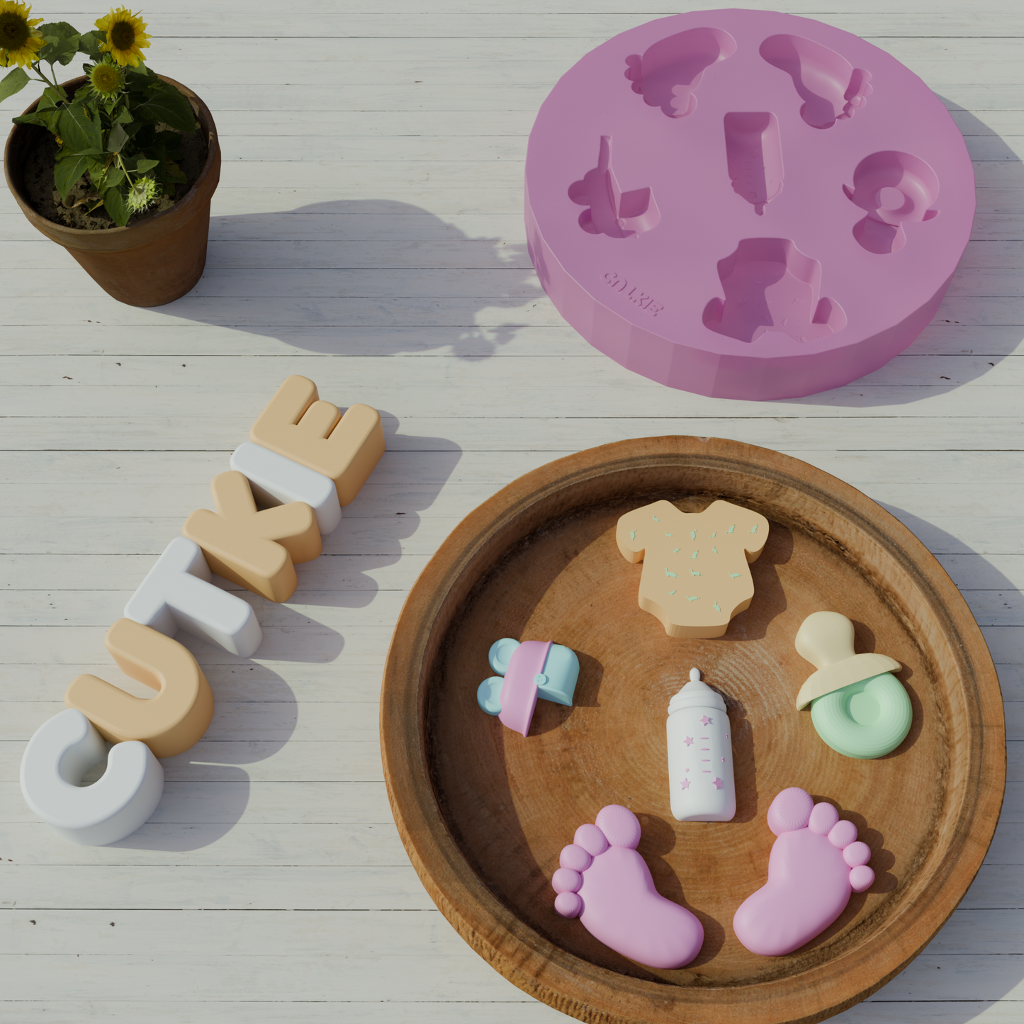 Molde de silicón para fondant bebés
