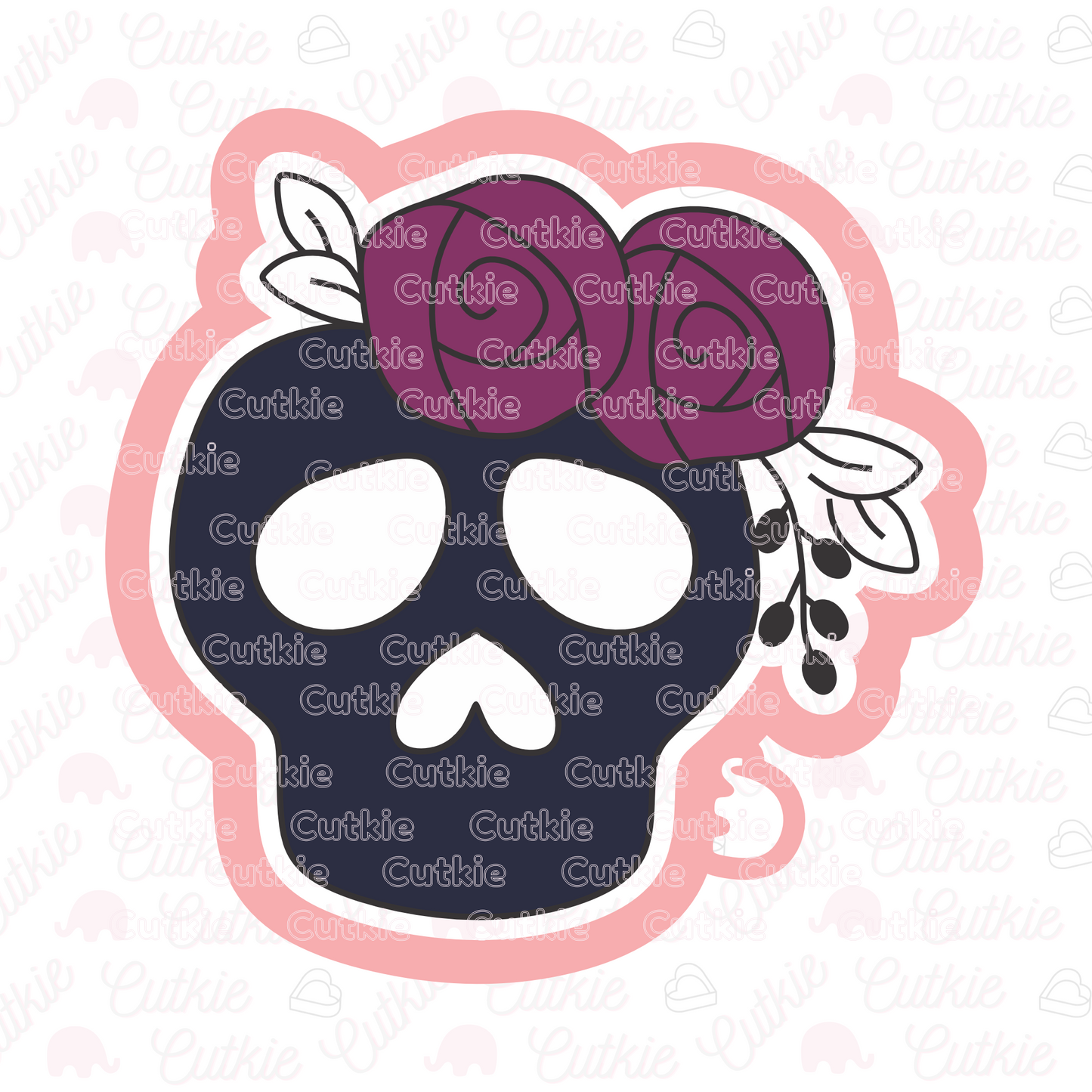 Calavera con flores
