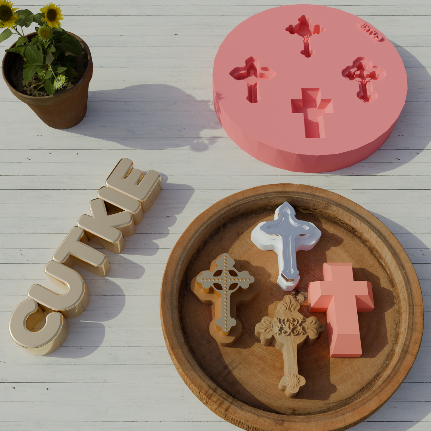 Molde de silicón para fondant Cruces