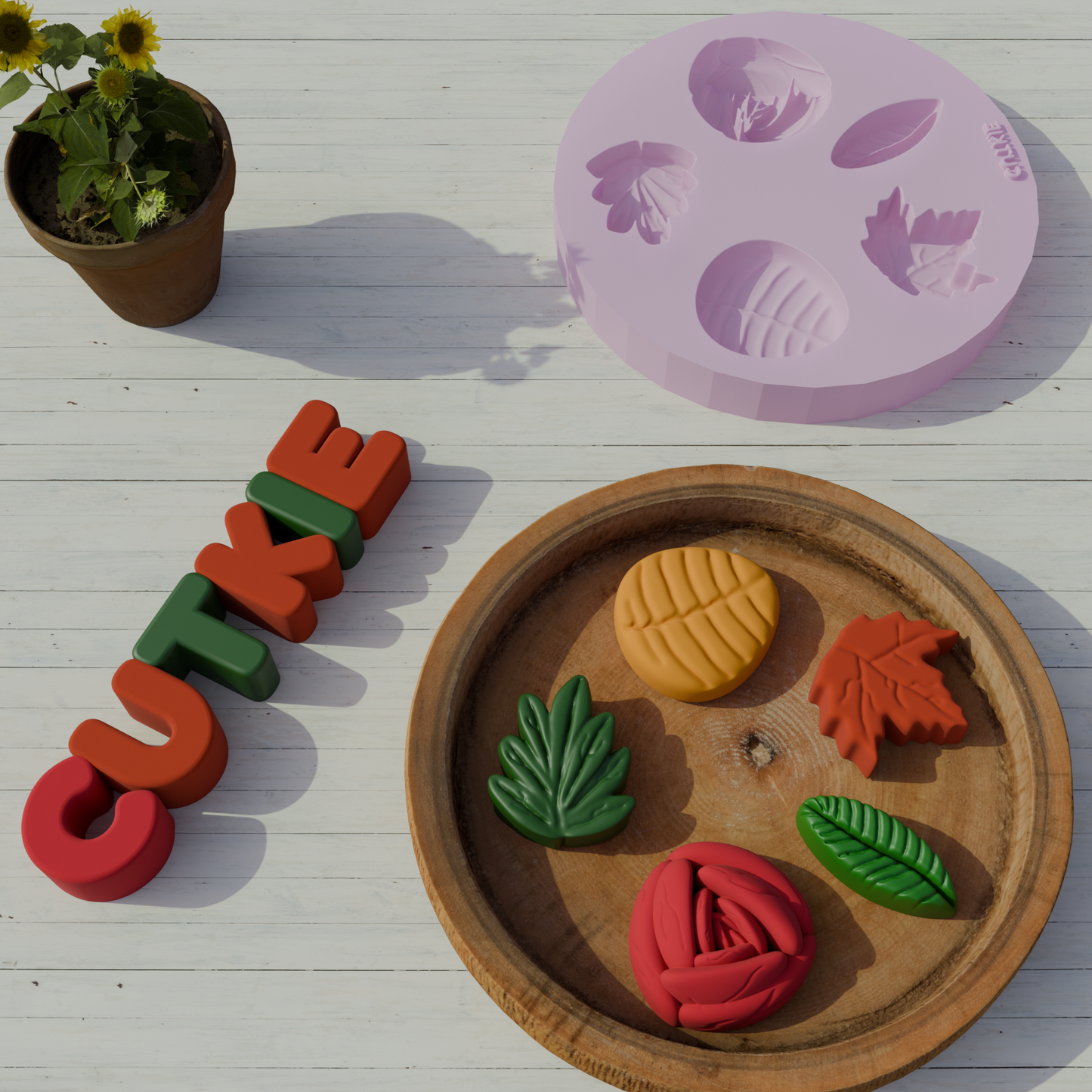 Molde de silicón para fondant Hojas