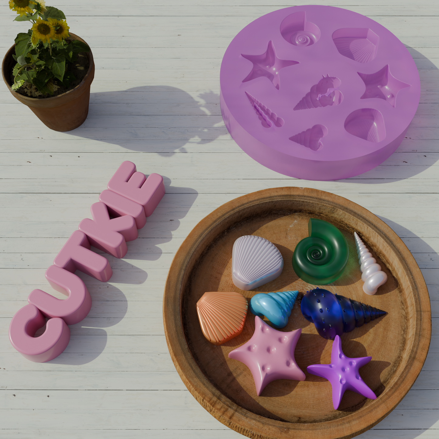 Molde de silicón para fondant Figuras marinas