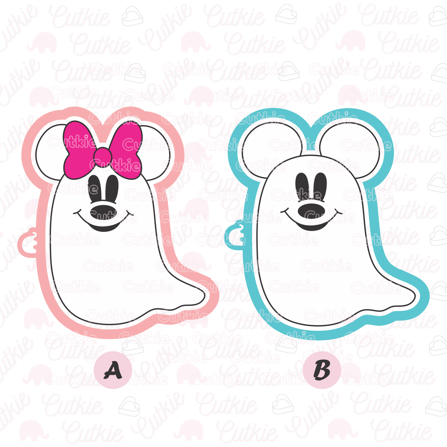 Minnie y Mickey fantasmas
