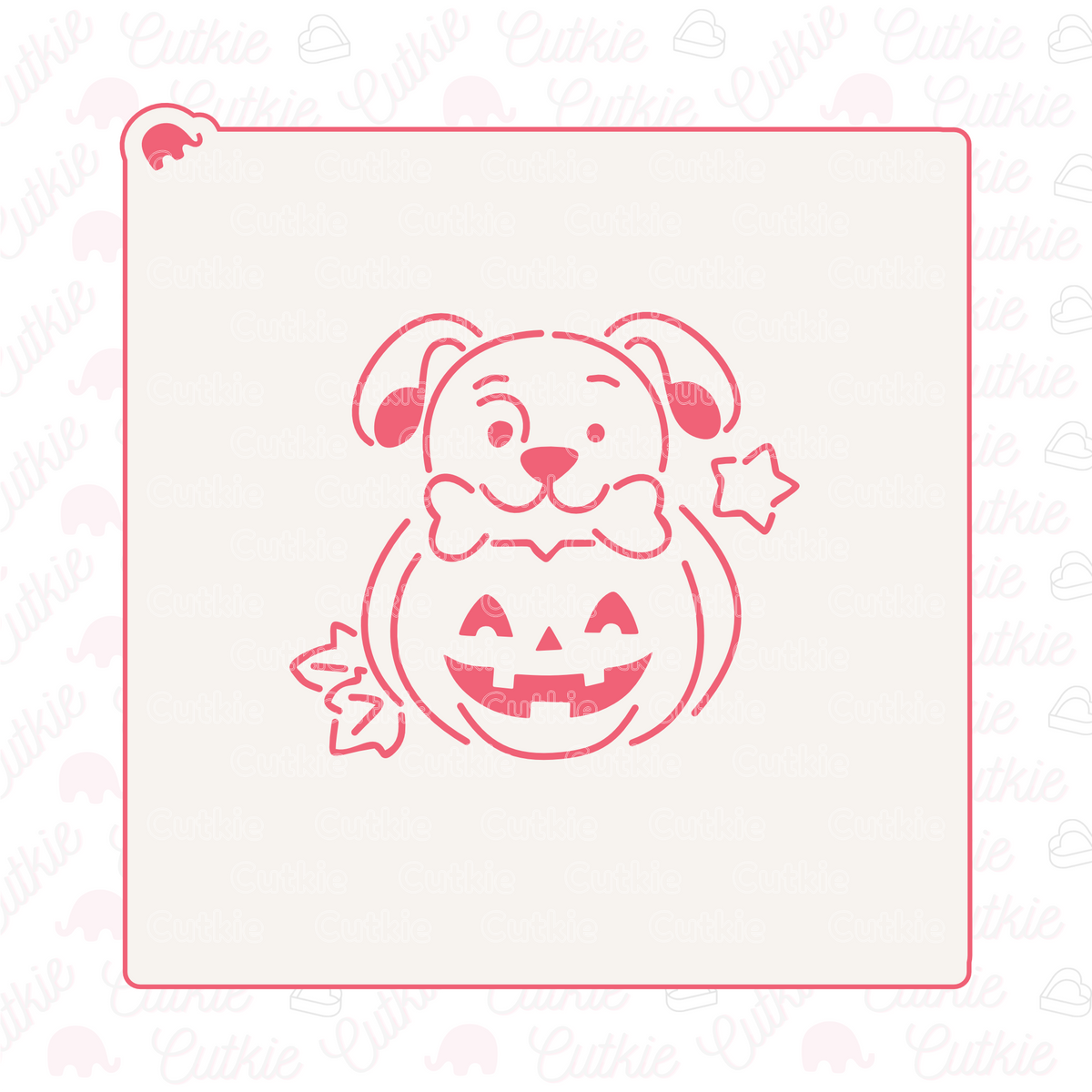 Stencil perrito en calabaza