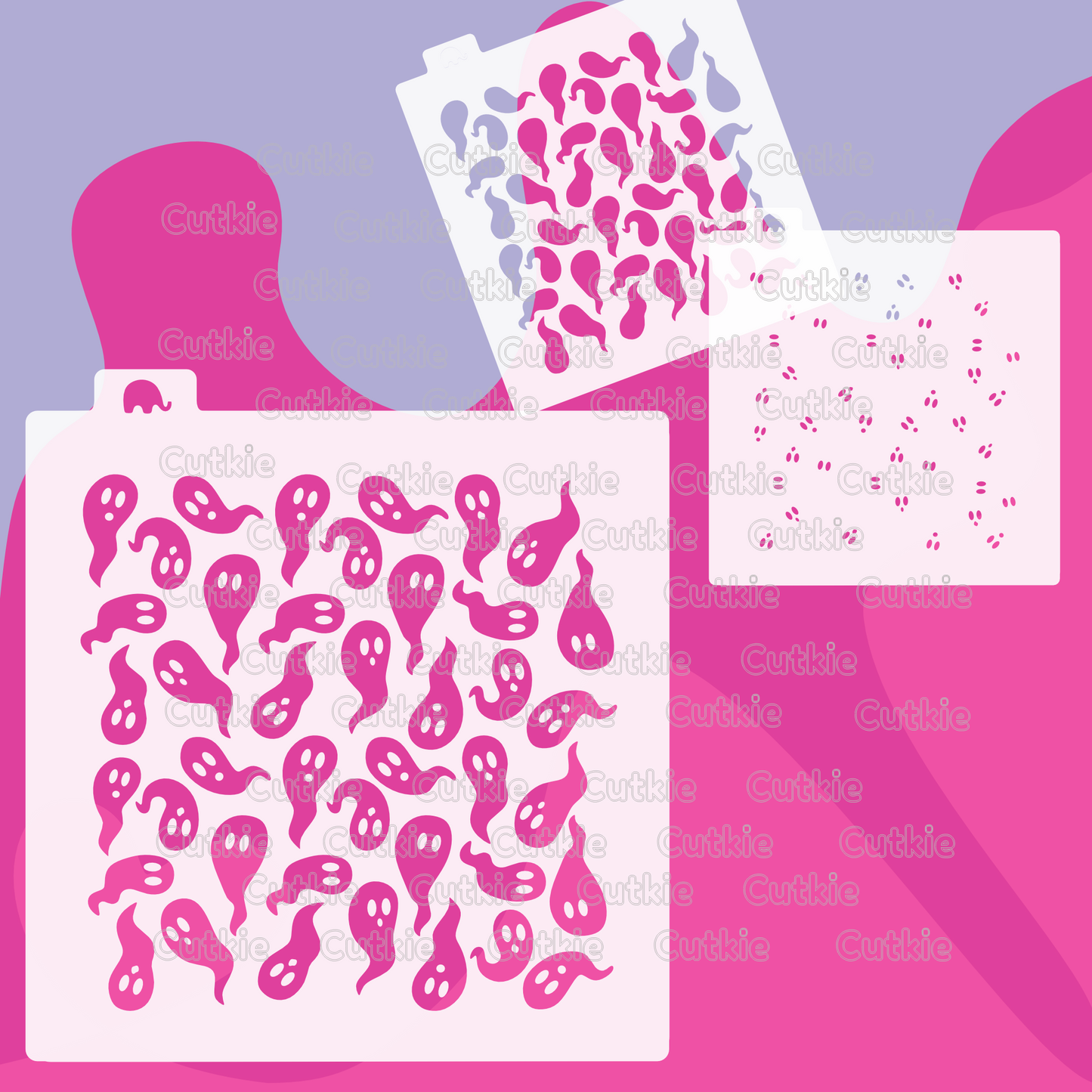 Plantilla Stencil 2 pasos fantasmas