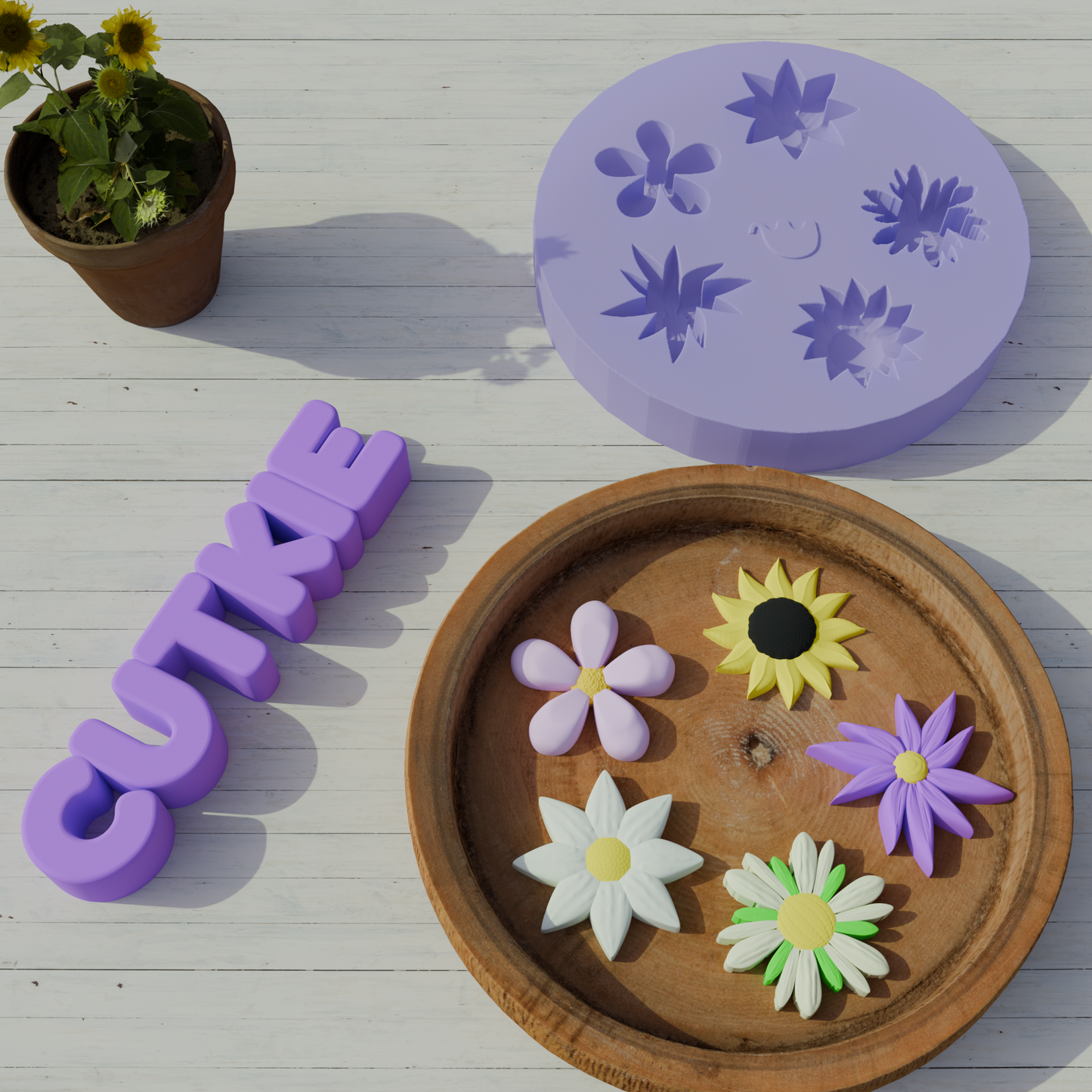 Molde de silicón para fondant Flores B
