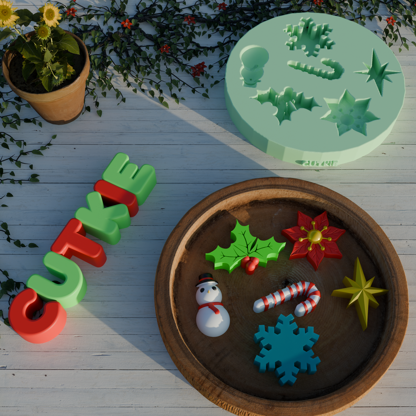 Molde de silicón para fondant Navidad