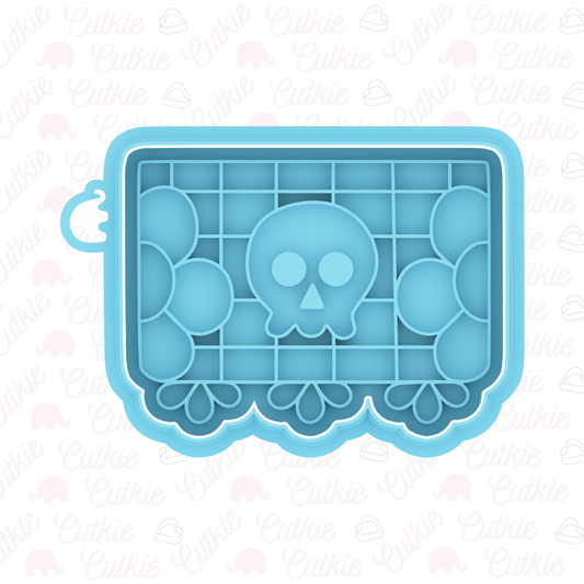 Papel picado con calavera