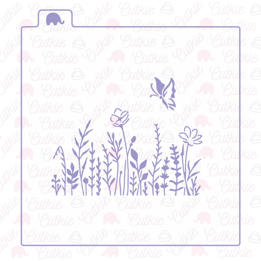 Flores y mariposa
