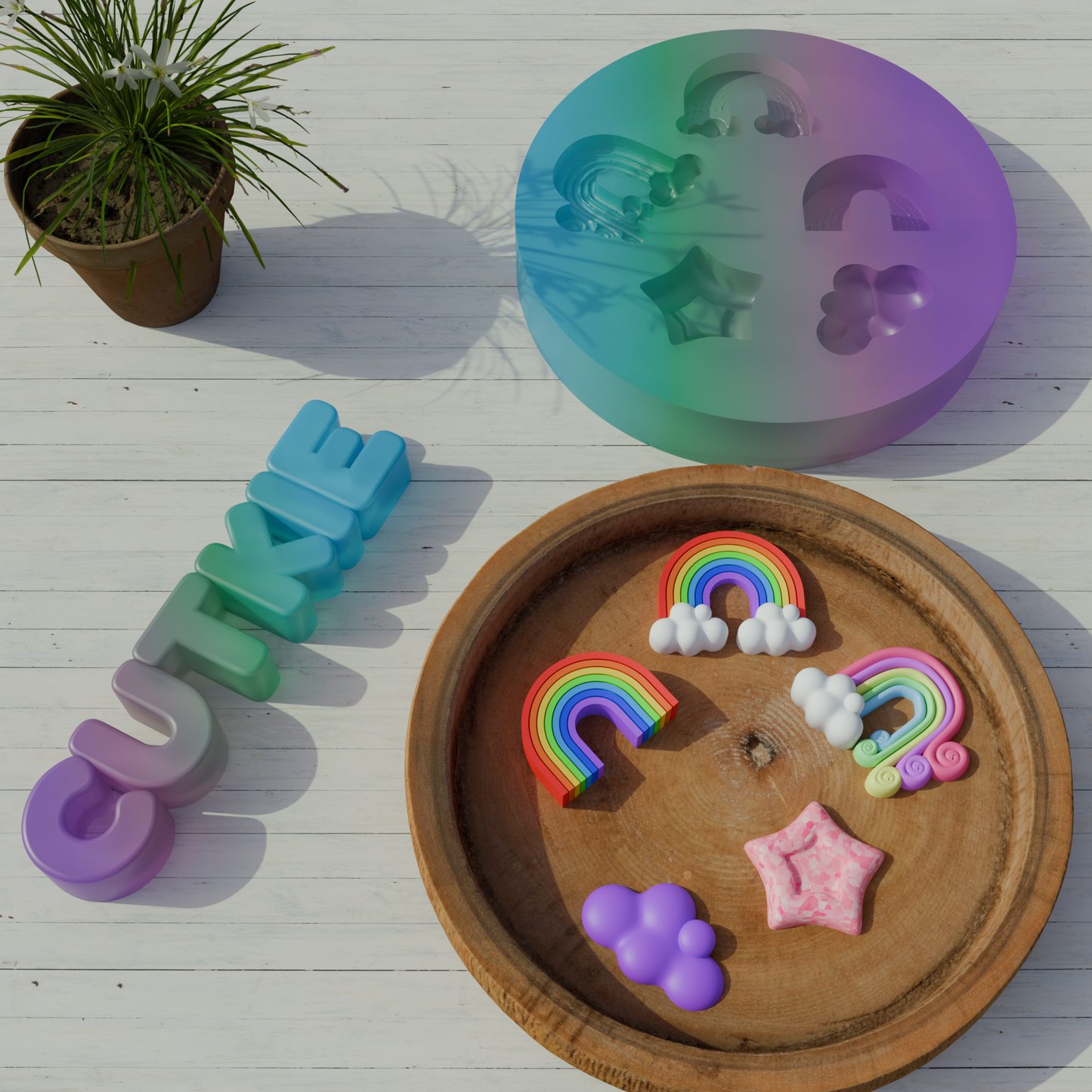 Molde de silicón para fondant Arcoiris
