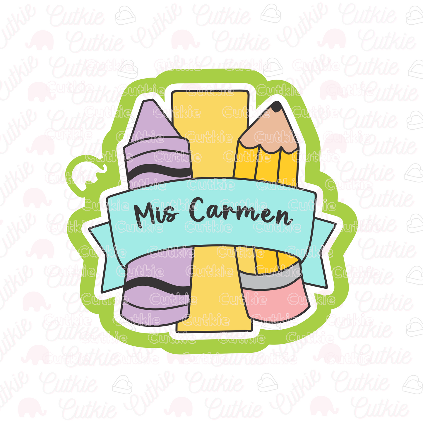 Banner con crayola y lapiz