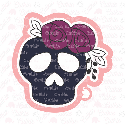 Calavera con flores