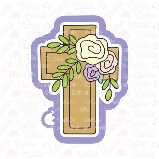 Cruz con flores
