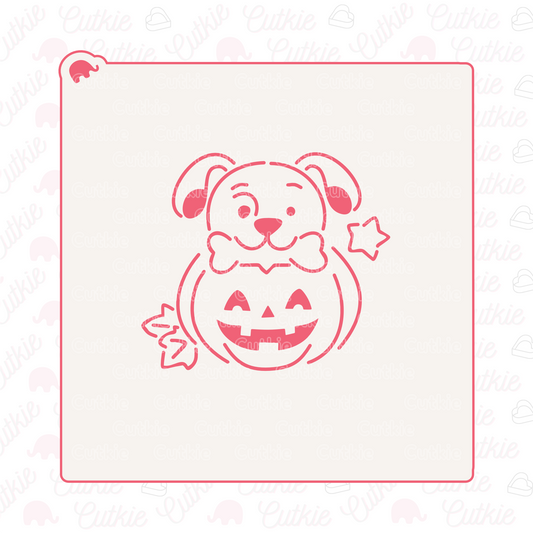Stencil perrito en calabaza
