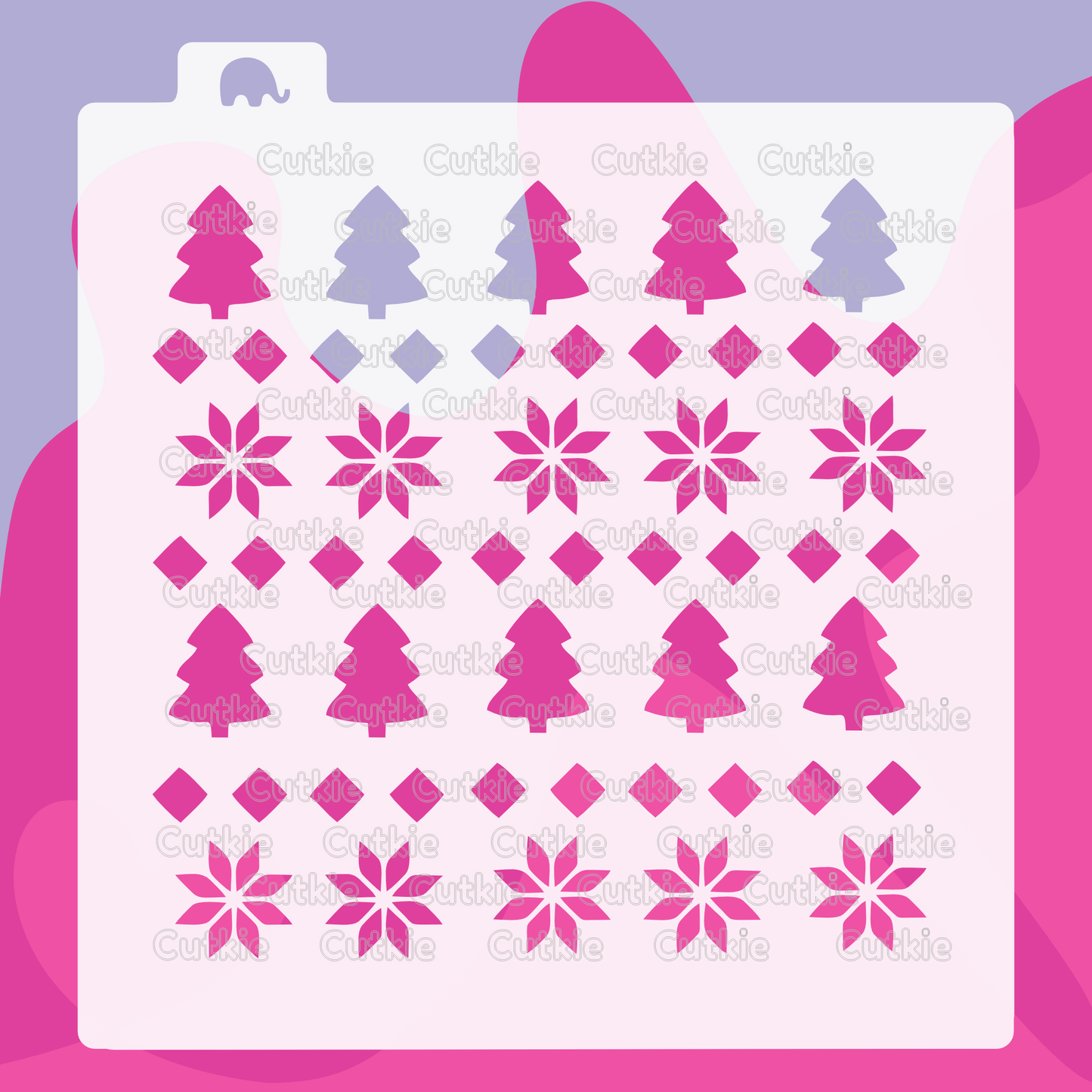 Patrón pinos y nochebuenas