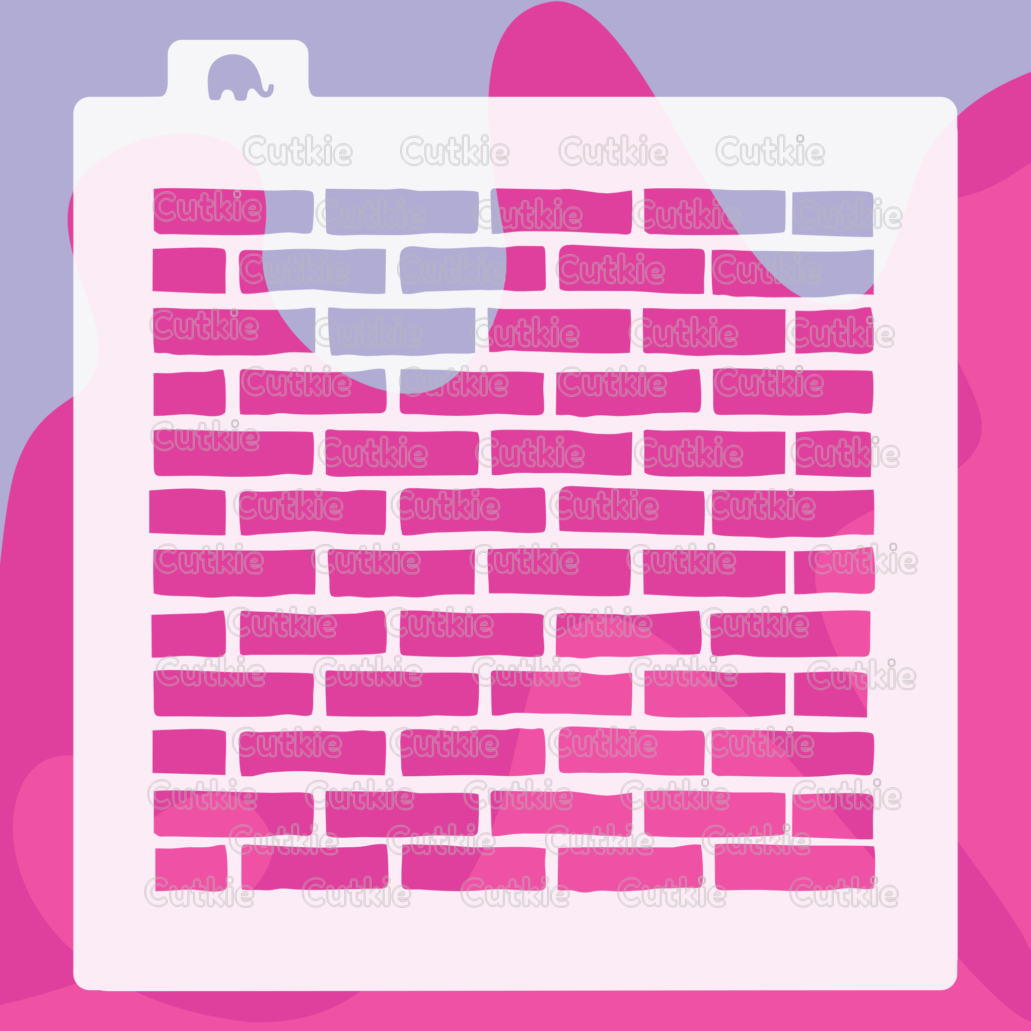 Cutkie's brick wall stencil.