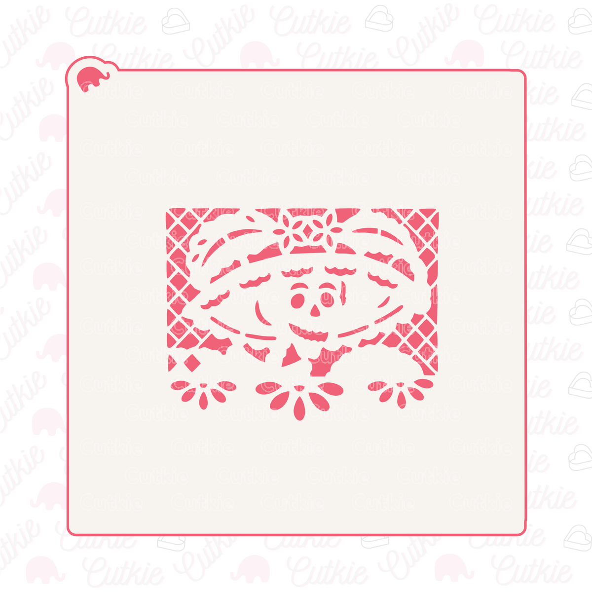 Papel picado catrina con sombrero
